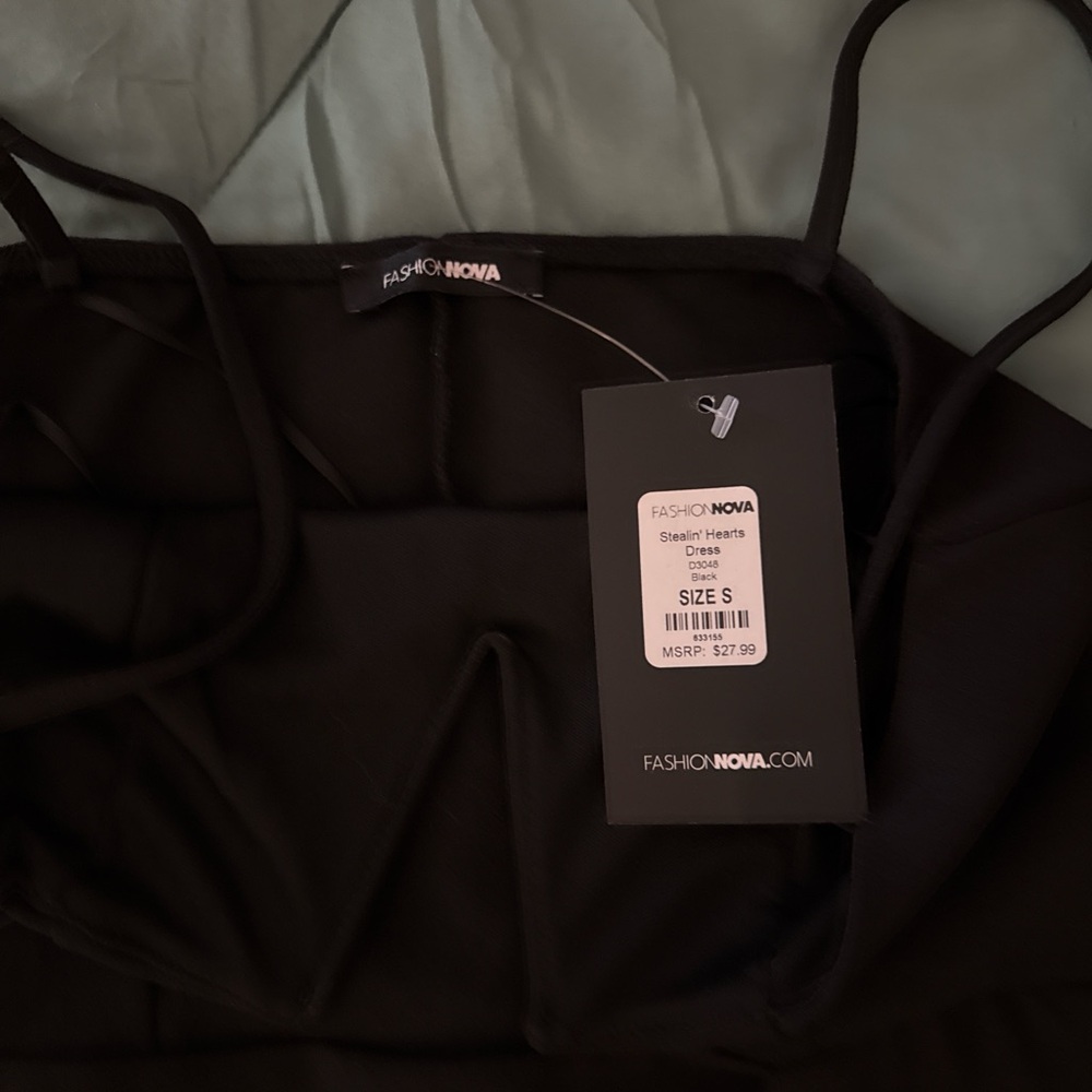 Fashion Nova Black Strappy Mini Dress
